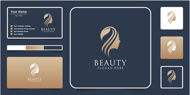 Inspiración en el diseño del logotipo natural de las mujeres de belleza