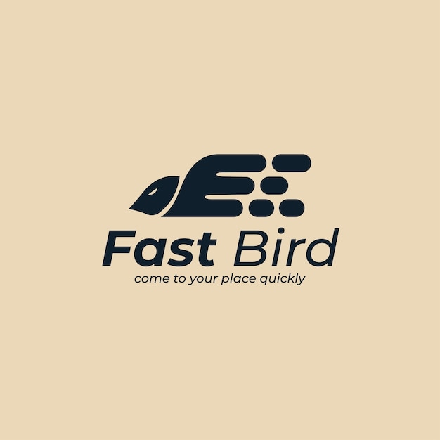 Inspiración en el diseño del logotipo de pájaro rápido Plantilla de logotipo de servicios de entrega minimalista Ilustración vectorial
