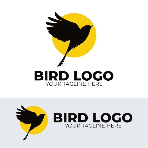 Inspiración de diseño de logotipo de pájaro volador