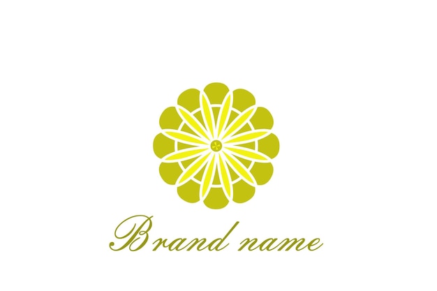 Inspiración en el diseño del logotipo del patrón de estrella de loto floral de la flor de la vida