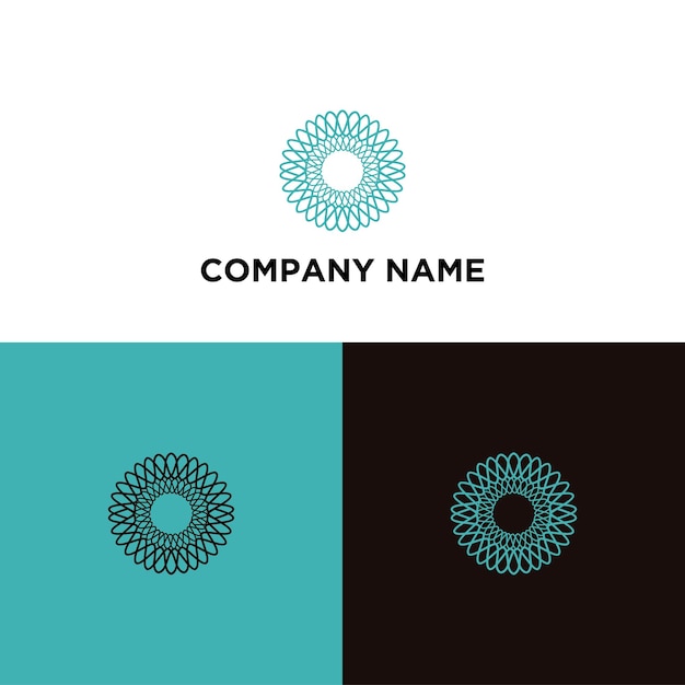 Inspiración en el diseño del logotipo del patrón de línea circular