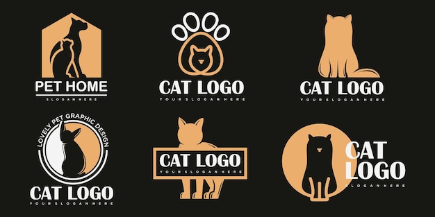 inspiración para el diseño del logotipo del perro y el gato