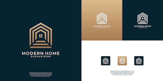 Inspiración para el diseño del logotipo de una propiedad de lujo dorada
