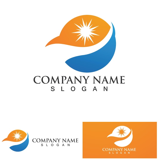 Inspiración del diseño del logotipo de la puesta del sol del océano aislada en el fondo blanco
