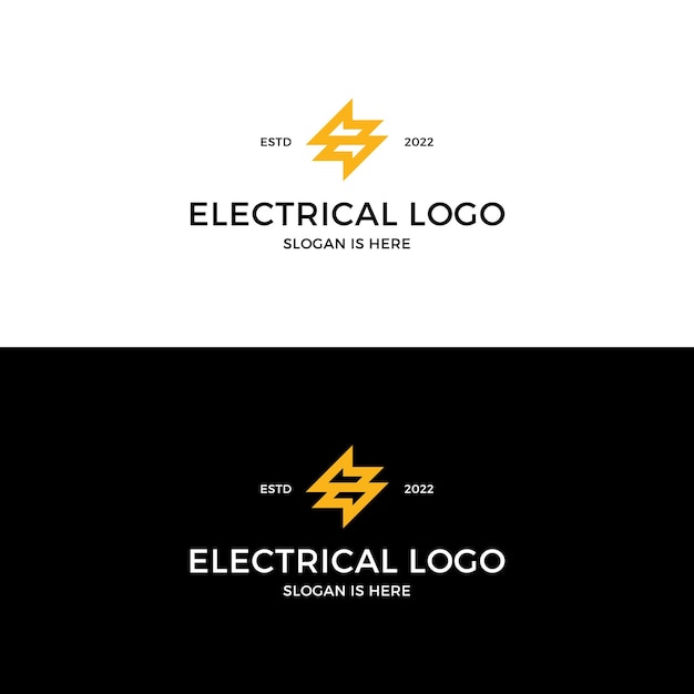 Inspiración en el diseño del logotipo del rayo amarillo strom