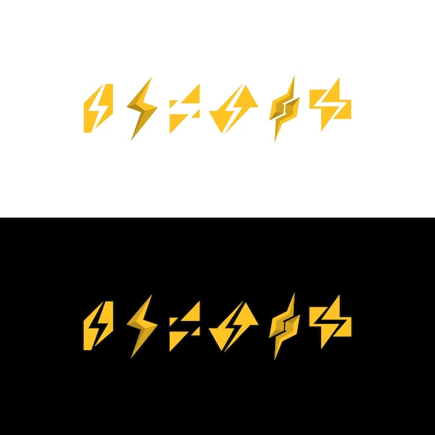 Inspiración en el diseño del logotipo del relámpago de la colección Set