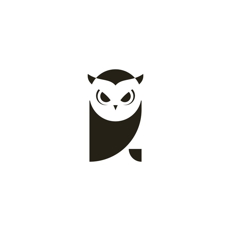 Inspiración en el diseño del logotipo de silueta de búho