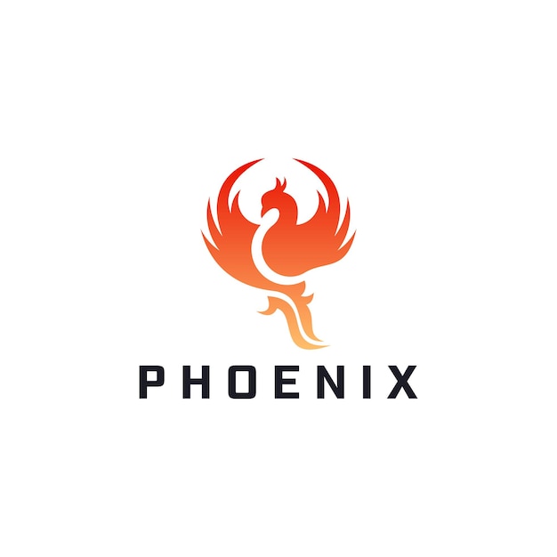 Vector inspiración para el diseño del logotipo de la silueta de phoenix