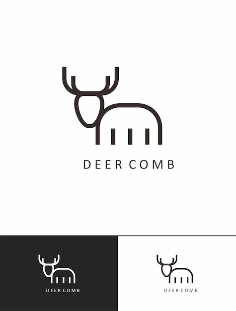 Inspiración en el diseño del logotipo simple y moderno de deer comb.