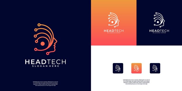 Inspiración para el diseño del logotipo de la tecnología de inteligencia artificial humana