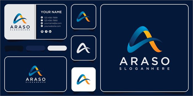 Inspiración del diseño del logotipo de la tecnología de la letra A. Concepto de diseño de logotipo digital letra A