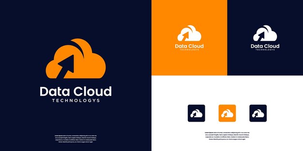 Inspiración para el diseño del logotipo de la tecnología en la nube Logotipo de símbolo para la protección de software de almacenamiento de datos en la nube y etc.