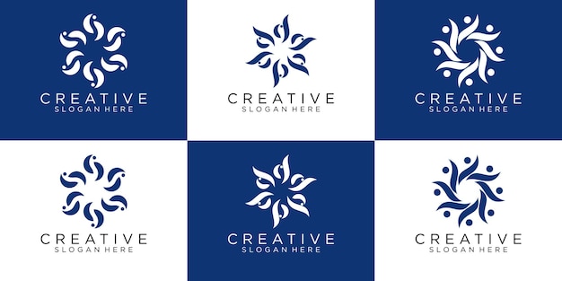 inspiración para el diseño del logotipo de trabajo en equipo