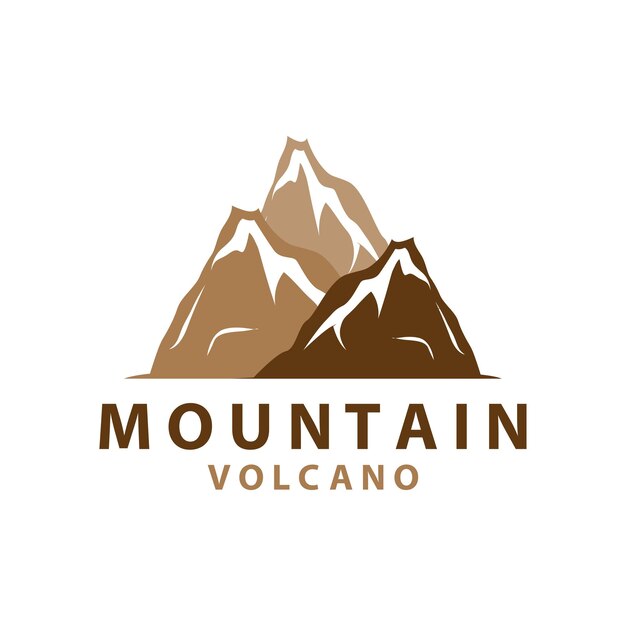 Inspiración para el diseño del logotipo del volcán paisaje natural erupción del volcán montaña elegante premium