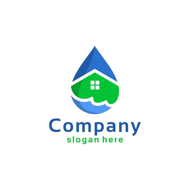 Vector inspiración en el diseño del logotipo de water home