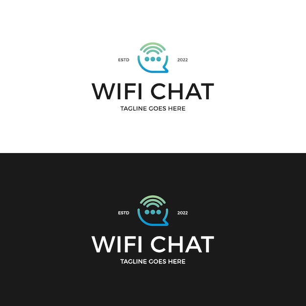 Inspiración en el diseño del logotipo de wifi y chat