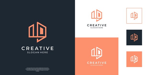 Vector inspiración para el diseño de logotipos abstractos para viviendas y bienes raíces