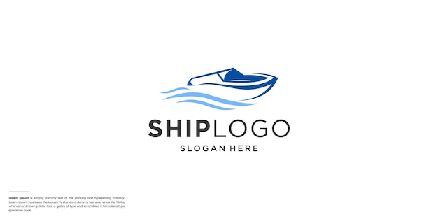 inspiración para el diseño de logotipos de barcos simples y modernos