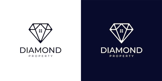 Inspiración en el diseño de logotipos de diamantes y propiedades. logotipo de bienes raíces.