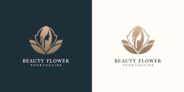 Inspiración para el diseño de logotipos de mujeres de belleza para salones de cuidado de la piel y spas con combinación de rosas