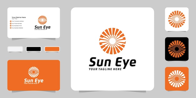 Inspiración para el diseño de logotipos de ojos y sol, plantilla de logotipos e inspiración para el diseño de tarjetas de presentación