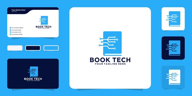 Inspiración para el diseño de logotipos de tecnología de libros e inspiración para tarjetas de presentación