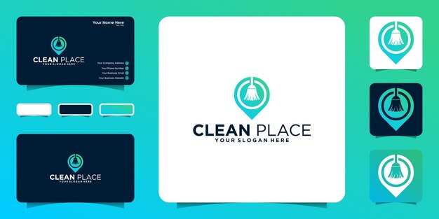 Inspiración para el diseño de logotipos de ubicaciones limpias e inspiración para tarjetas de presentación