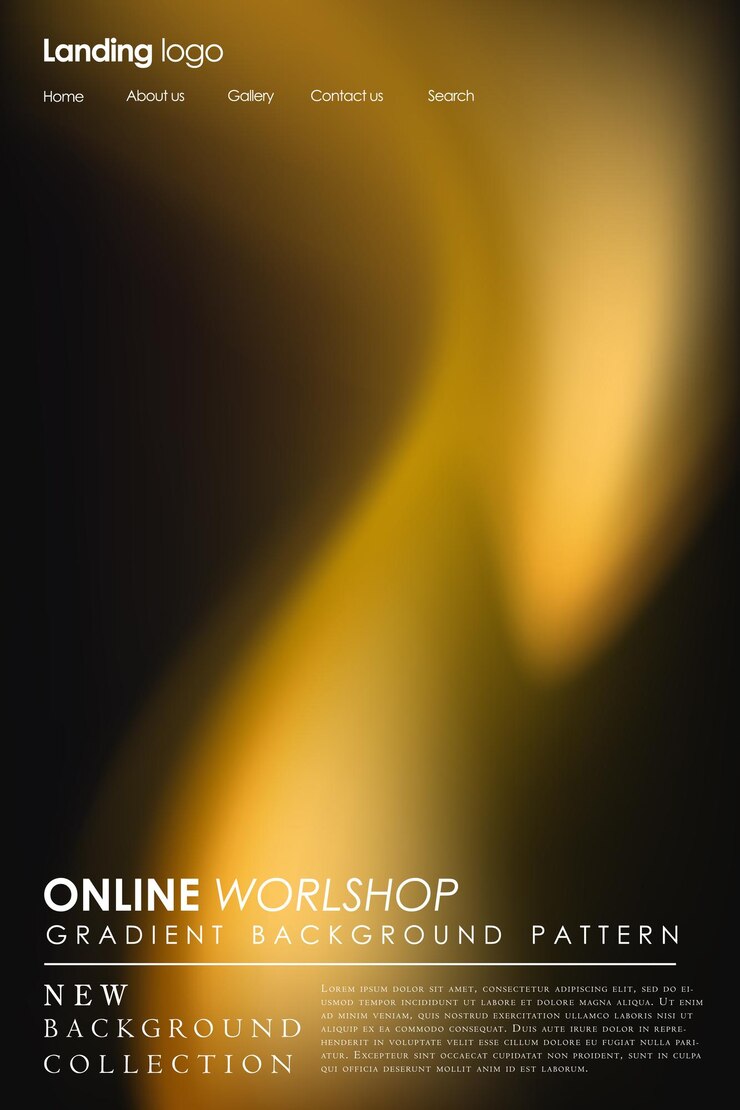 Vector inspiración de diseño de página con fondo abstracto tonos de patrón de fondo degradado dorado