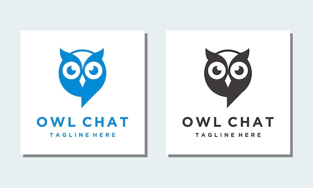 Inspiración en el diseño de la plantilla del logotipo de la burbuja de chat de búho