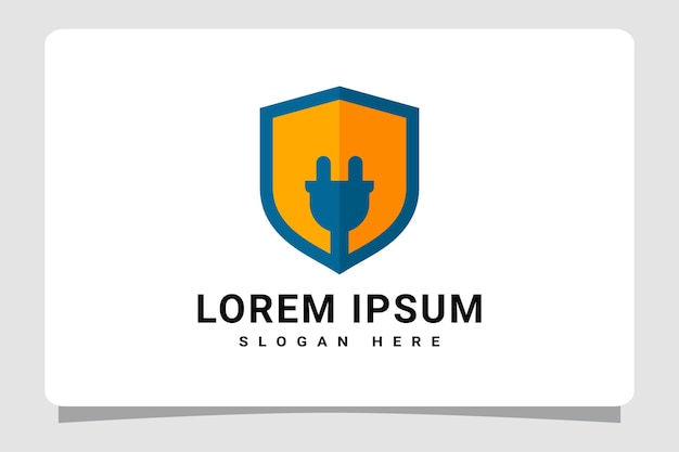 Inspiración de diseño de plantilla de logotipo de escudo eléctrico