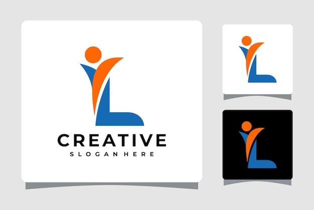 Inspiración de diseño de plantilla de logotipo de letra L People