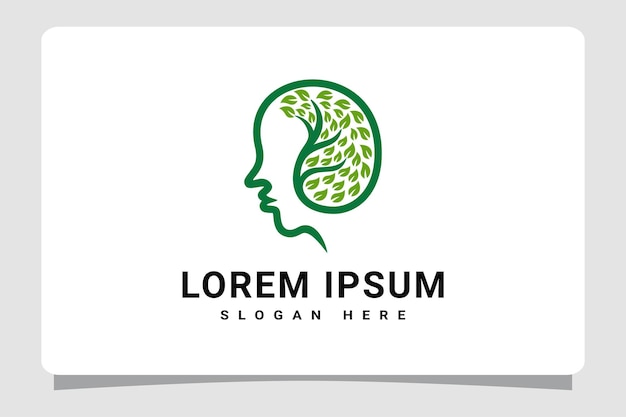 Inspiración de diseño de plantilla de logotipo de terapia natural cerebral