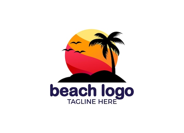 Inspiración en los diseños de logotipos de la playa tropical