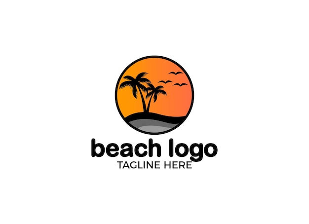 Inspiración en los diseños de logotipos de la playa tropical