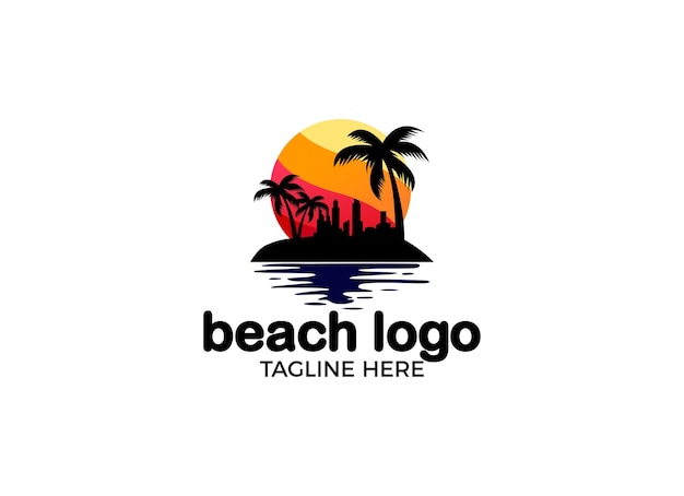 Inspiración en los diseños de logotipos de la playa tropical