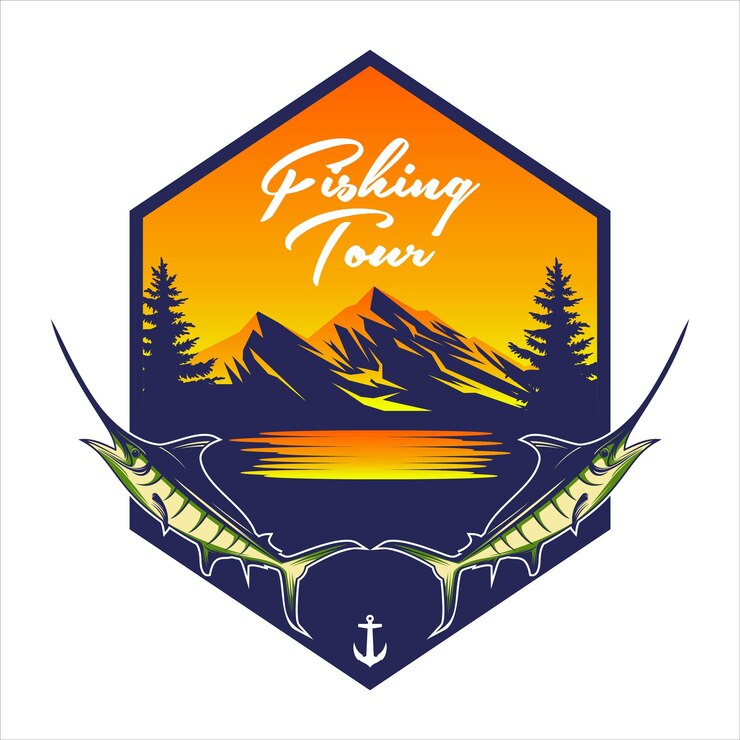 Inspiración del emblema del logotipo de la pesca