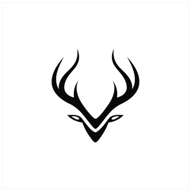 Inspiración de ilustración de plantilla de logotipo de ciervo alce abstracto simple