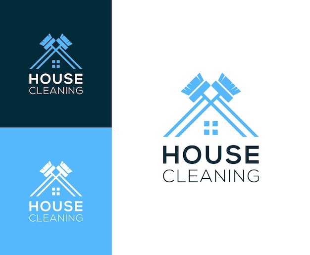 Inspiración de ilustración vectorial de diseño de logotipo de limpieza de casa