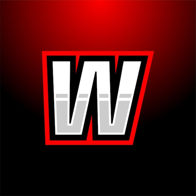 Inspiración inicial de la plantilla de diseño del logotipo de w gaming esport