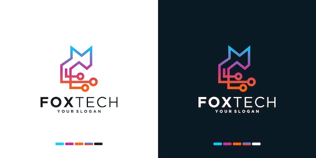 Vector inspiración del logo de fox tech