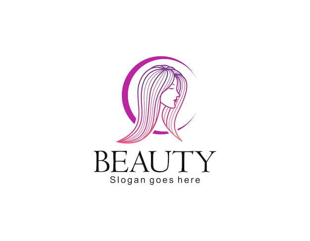 Inspiración de logo de mujer hermosa con flores y tarjeta de visita