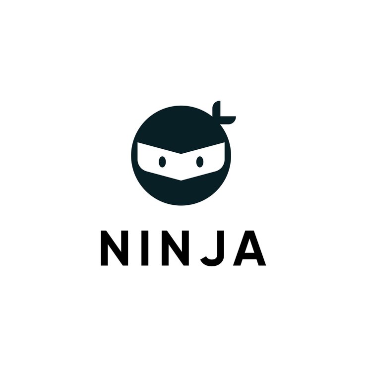 Inspiración en el logo ninja de diseño plano