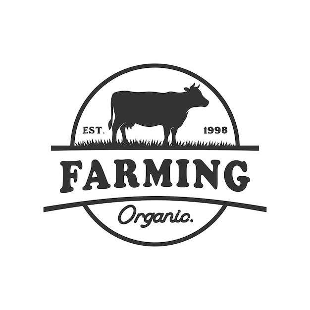 Inspiración del logotipo de animales de granja Diseño plano Concepto de ilustración vectorial