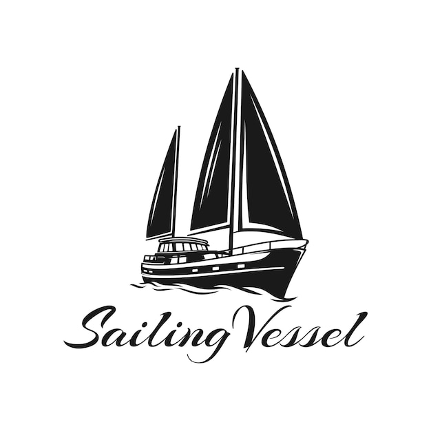Inspiración del logotipo de barco, velero