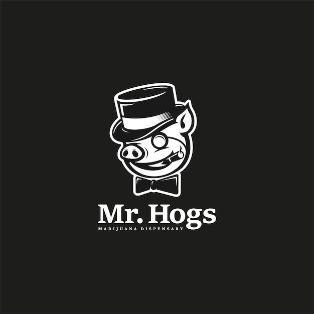 Inspiración en el logotipo del dispensario de marihuana Mr. Hogs