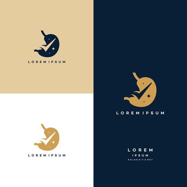 Inspiración del logotipo de estómago, vector de diseños de logotipo de control de estómago