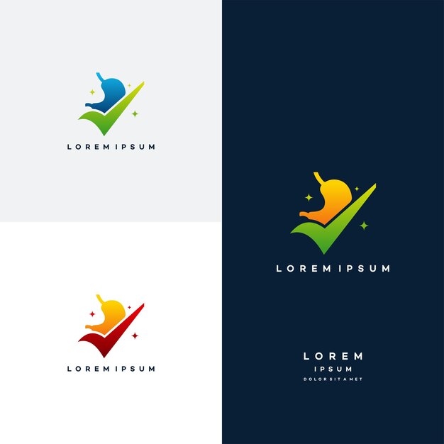 Inspiración del logotipo de estómago, vector de diseños de logotipo de control de estómago