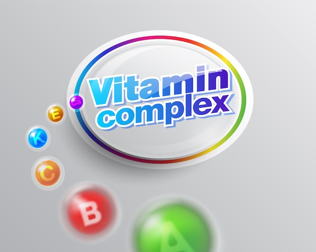 Inspiración del logotipo de la etiqueta del complejo vitamínico para una vida saludable