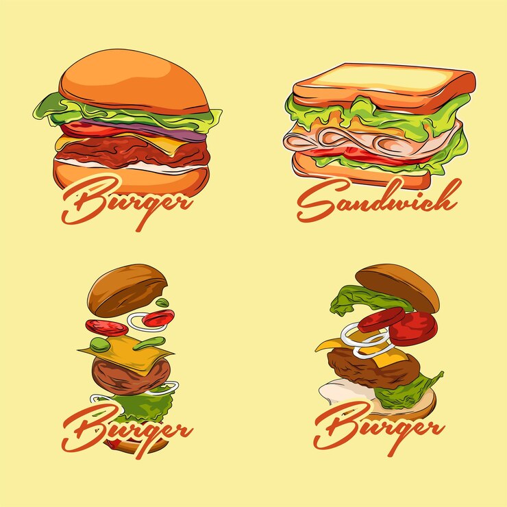 Inspiración para el logotipo de la ilustración de comida rápida