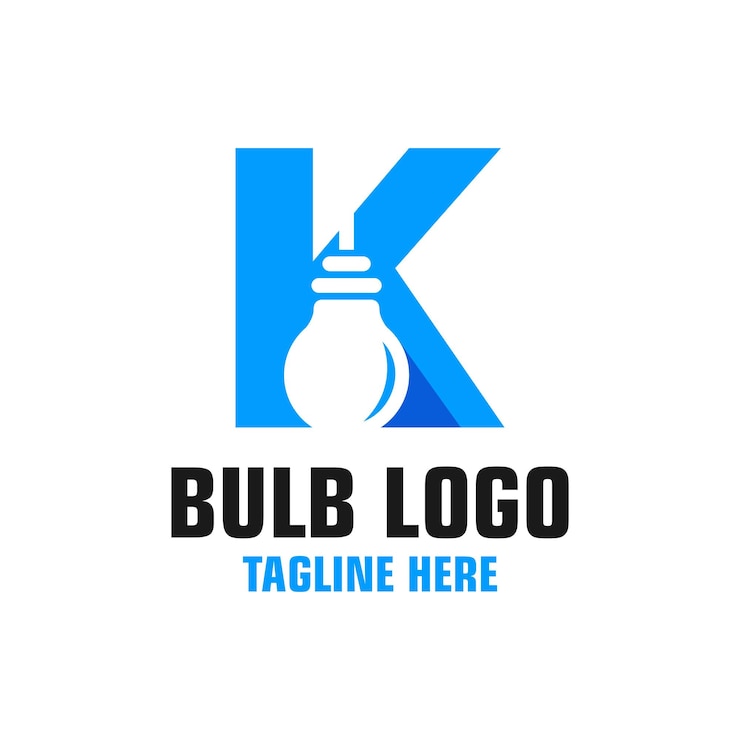 Vector inspiración de plantilla de diseño de logotipo de bombilla de letra k, ilustración vectorial.